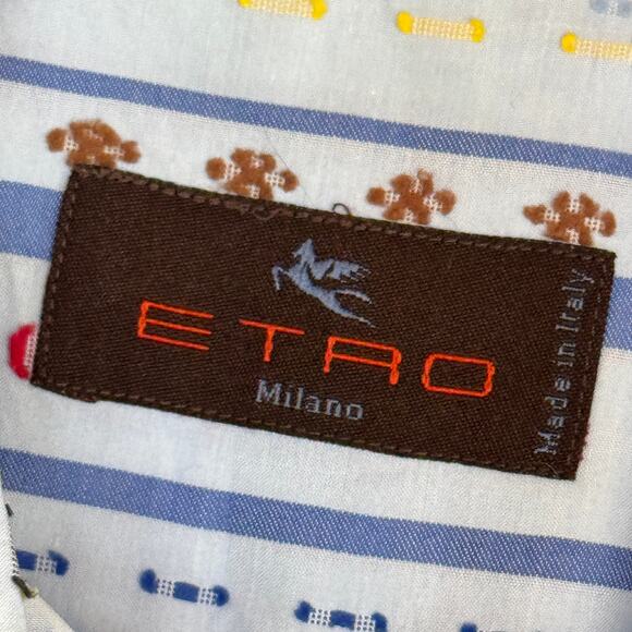 ETRO....RARE Holiday Collection, light bl, stripped Dress Shirt, size 39 - Picture 2 of 10